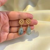 Millié Hexagon Stone Earrings