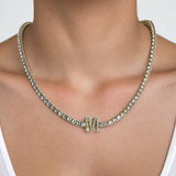 Tennis Necklace with Initial