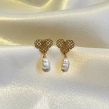 Millié Heart with Pearls Earrings