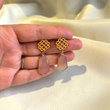 Millié Hexagon Stone Earrings