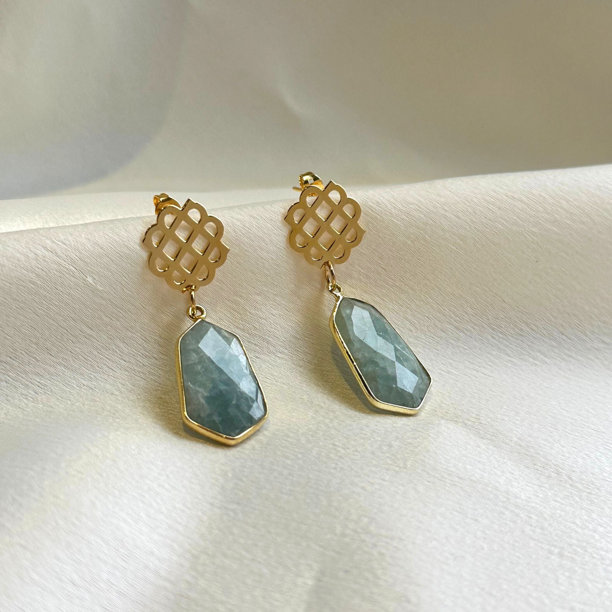 Millié Hexagon Stone Earrings